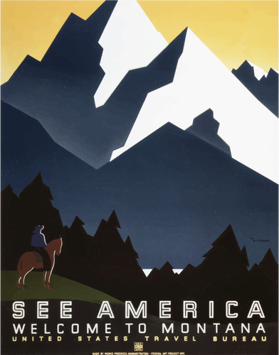 蒙大拿州的老式的海报
