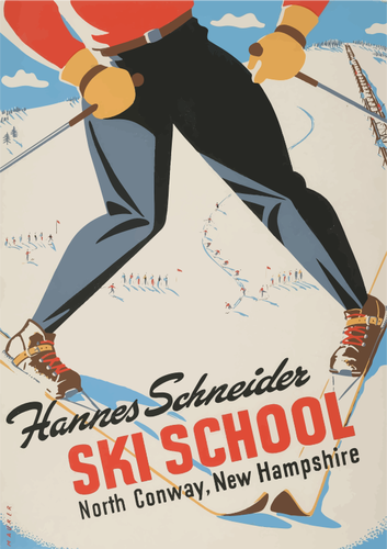Cartel de la escuela de esquí