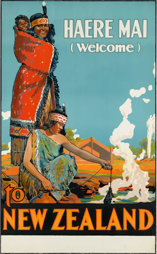 Nova Zelândia tradicional cartaz