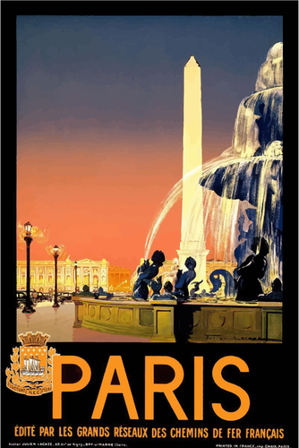 फ्रेंच विंटेज यात्रा पोस्टर