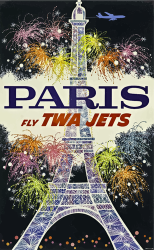 프랑스 빈티지 여행 프로 모션 포스터