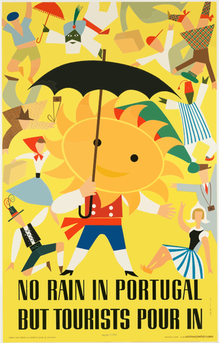 Vektor Klipart Portugese ročníku cestovní plakát