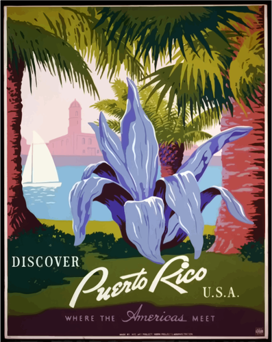 Puerto Rico cestování plakát