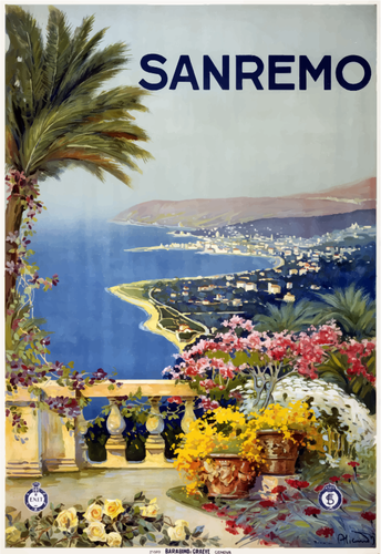 Vector de dibujo del cartel del vintage de viajes Italia