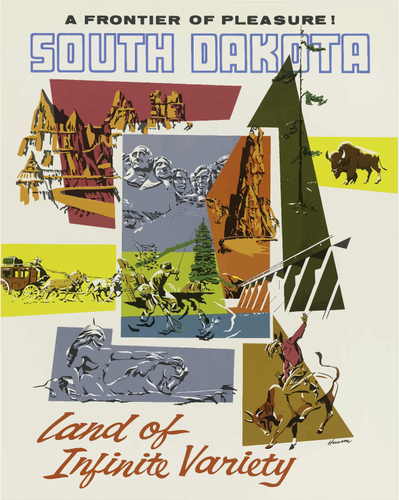 Южная Дакота путешествия плакат