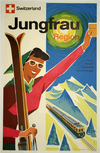 스위스 빈티지 여행 포스터