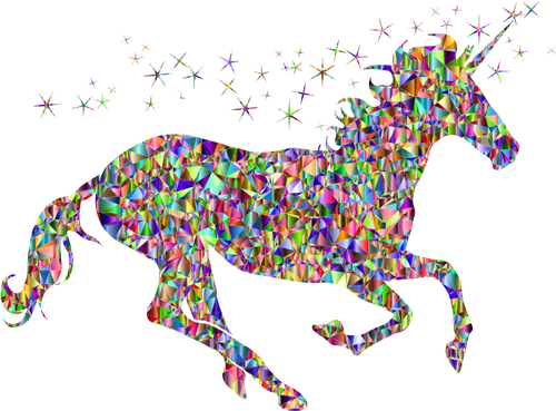 Unicorno in colori cromatici
