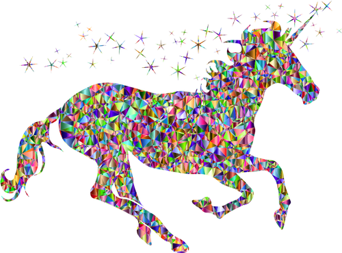 Unicorno in colori cromatici