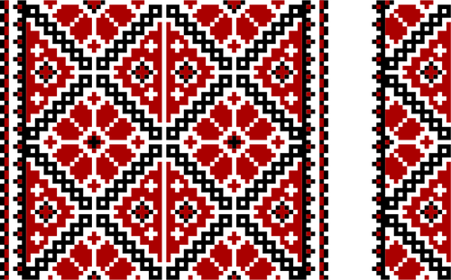 黒と赤のベクター クリップ アートでウクライナ刺繍
