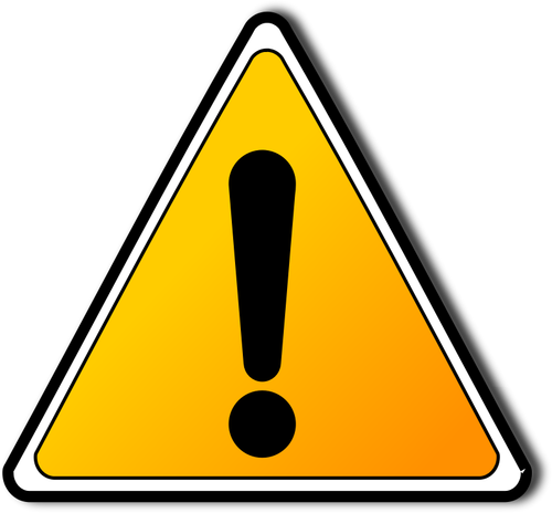 Triangle warning sign with an exclamation mark vector drawing