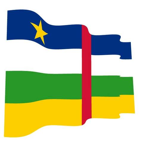 Ondulé drapeau de République centrafricaine