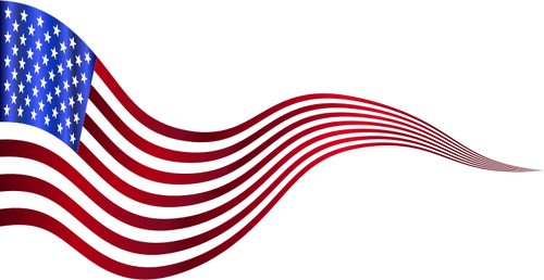 Vågig USA flaggan Banner ClipArt