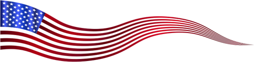 물결 모양 미국 국기 배너