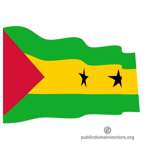 Vågig flagga Sao Tome och Principe