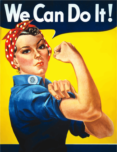 Vintage plakát s Rosie The Riveter