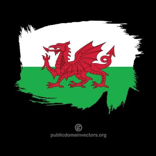 Painted flag of Wales