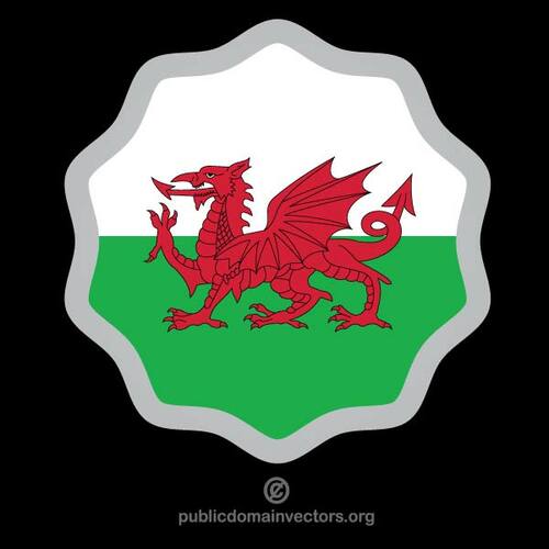 Bandeira do país de Gales em um adesivo