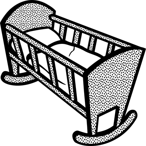 Illustration of spotty baby cot
