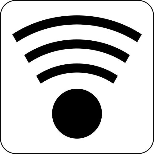 Vector illustration of black and white wireless icon