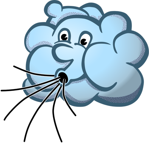 Vector image of blue Mr Wind cloud