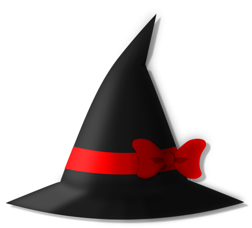 Hat with red ribbon