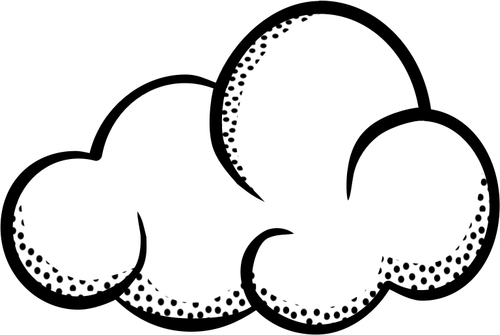 Vector clip art of think line art cloud