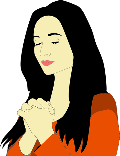 Woman praying illustration