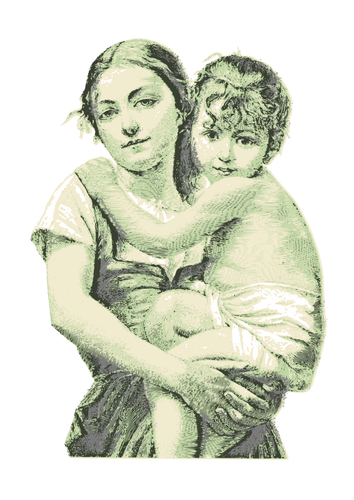 Ретро женщина с ребенком
