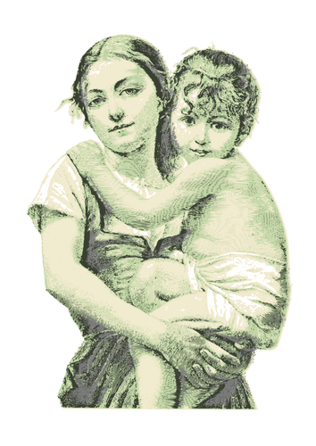 Vintage woman with child