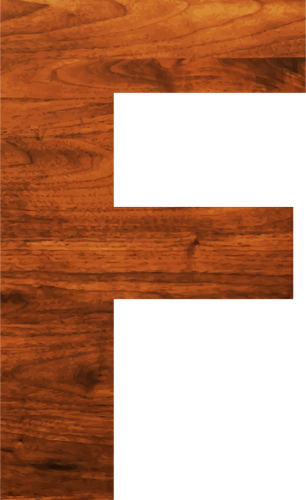 Alphabet F de la texture du bois