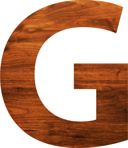 Alfabet G în stil din lemn