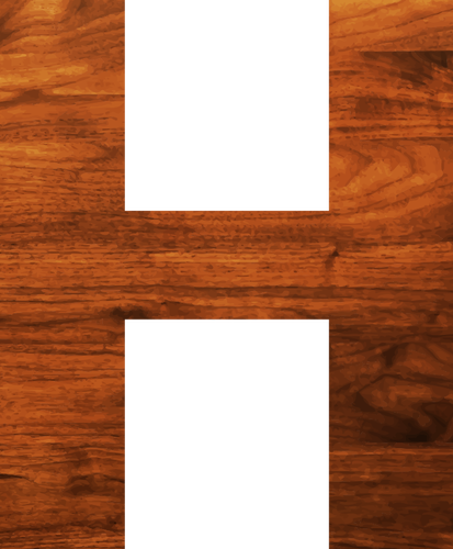木纹理字母 H