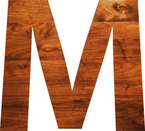 الخشب الملمس الأبجدية M