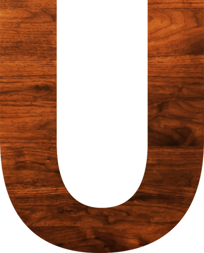 木製の文字 U