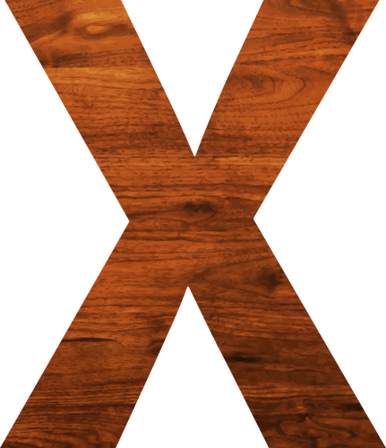 木纹理在字母 X