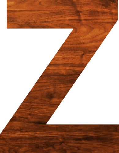Alfabeto de textura de madeira Z