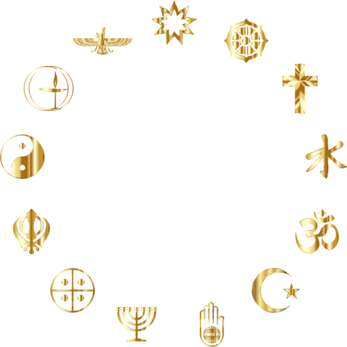 Golden religious symbols