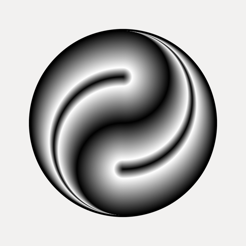 Yin Yang in Silber Farbe