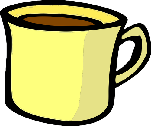 Vector drawing of yellow hot beverage mug