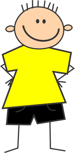 黄色いシャツの少年