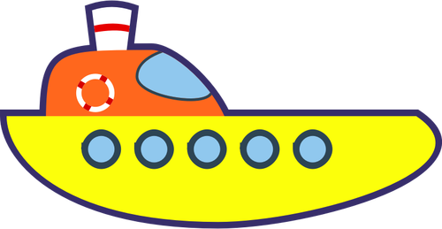 Vector drawing of yellow cartoon boat