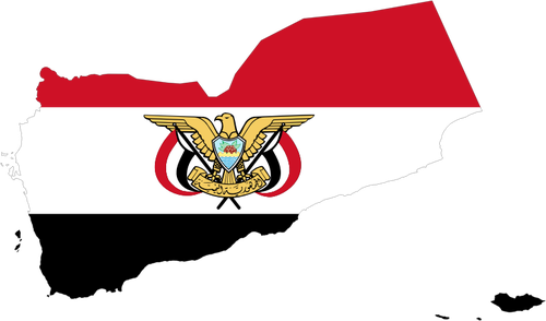 Drapeau de carte Yémen