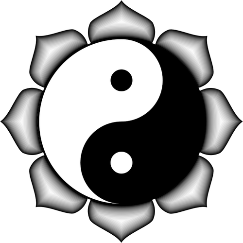 Yin Yang obraz s Lotus vektorovými obrázky