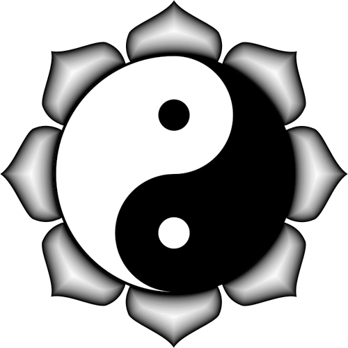 Yin Yang lotus vektori kuva