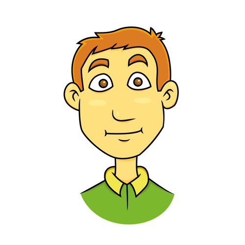 Vector image of young man cartoon character | Public domain vectors