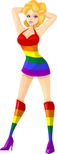HBT-färger på en dam