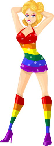 Exotic dancer in LGBT colors