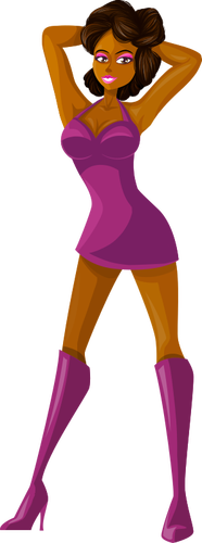 Young girl in purple clothes