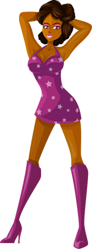 Stripper in starry dress