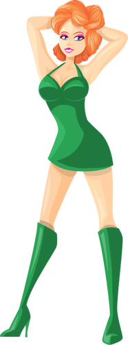 Girl in green clothes